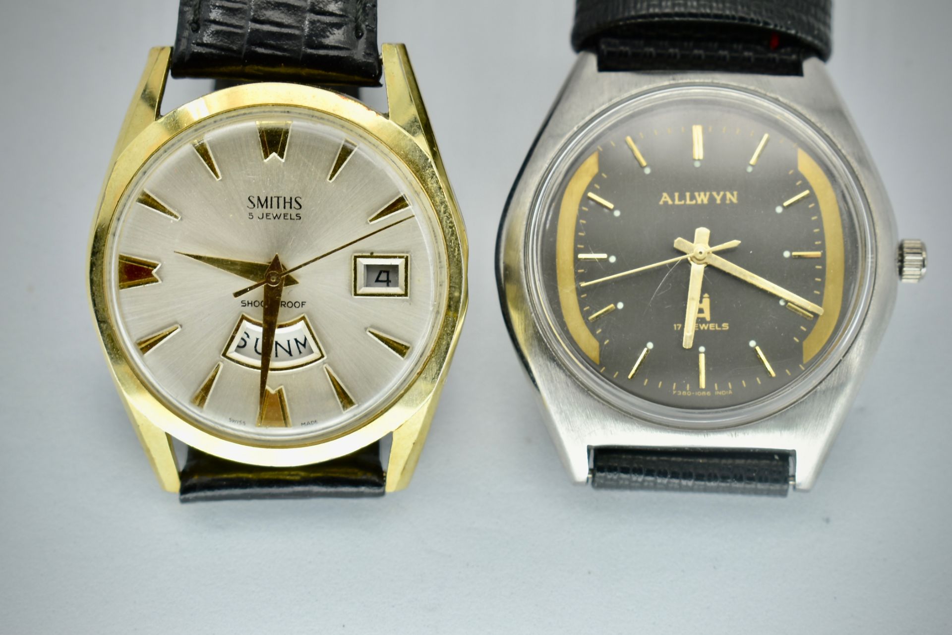 Mid Century Allwyn & Smiths 5 Jewels Gents Wristwatches