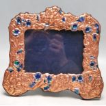 ART NOUVEAU STYLE COPPER AND ENAMEL PICTURE FRAME