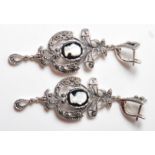 PAIR OF RENAISSANCE STYLE WHITE METAL EARRINGS