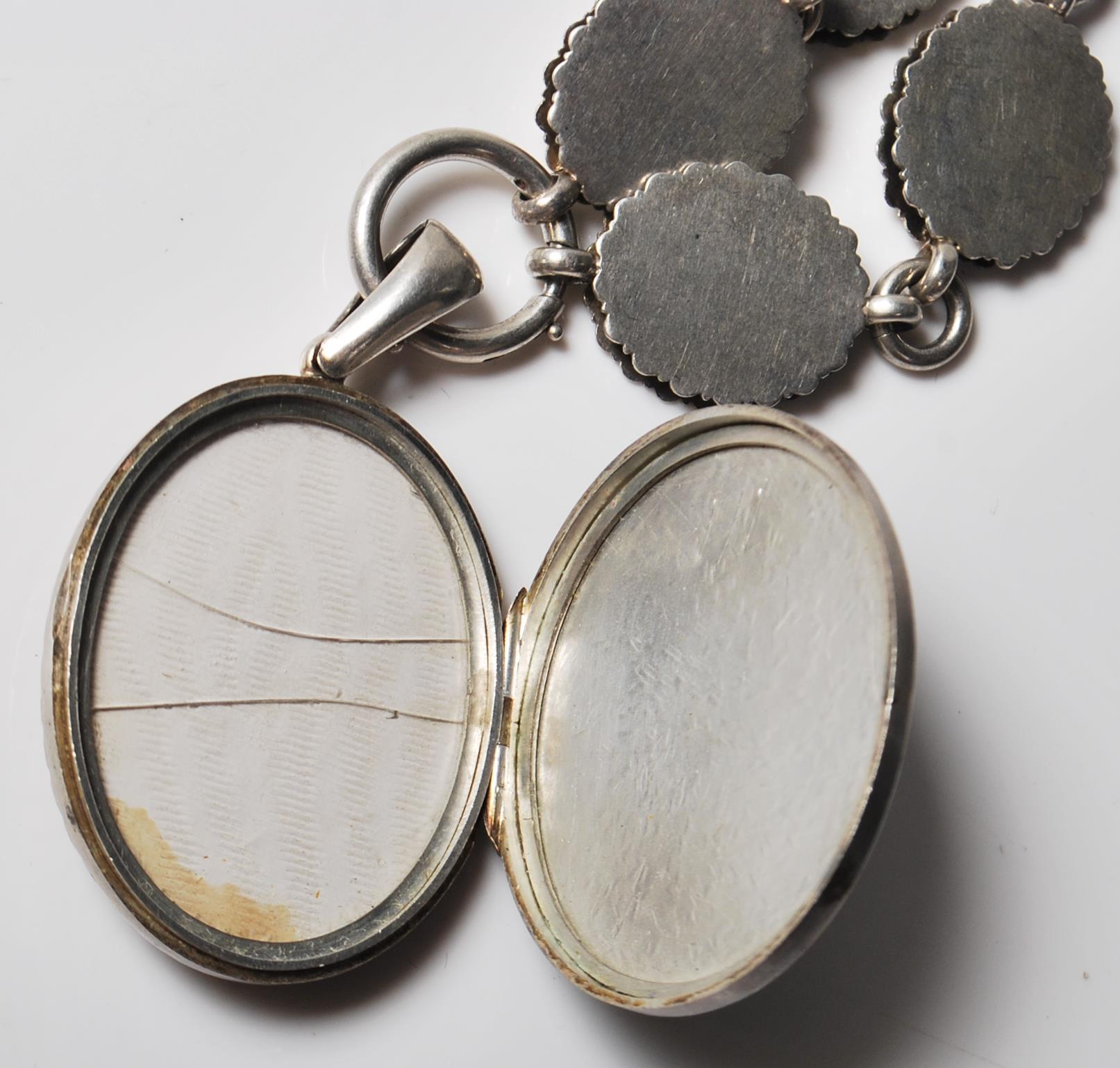 VICTORIAN SILVER COLLAR LOCKET NECKLACE - Image 5 of 7