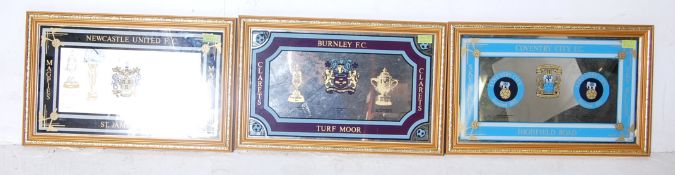 THREE VINTAGE RETRO 20TH CENTURY FOOTBALL CLUBS ADVERTISING MIRRORS