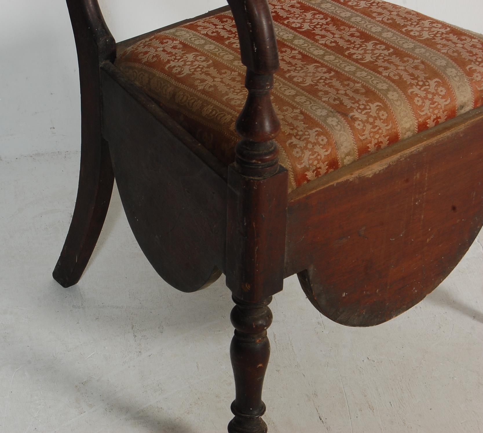19TH CENTURY VICTORIAN MAHOGANY COMMODE CHAIR - Image 4 of 5