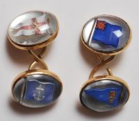 VINTAGE GENTLEMAN'S ESSEX CRYSTAL FLAG CUFFLINKS