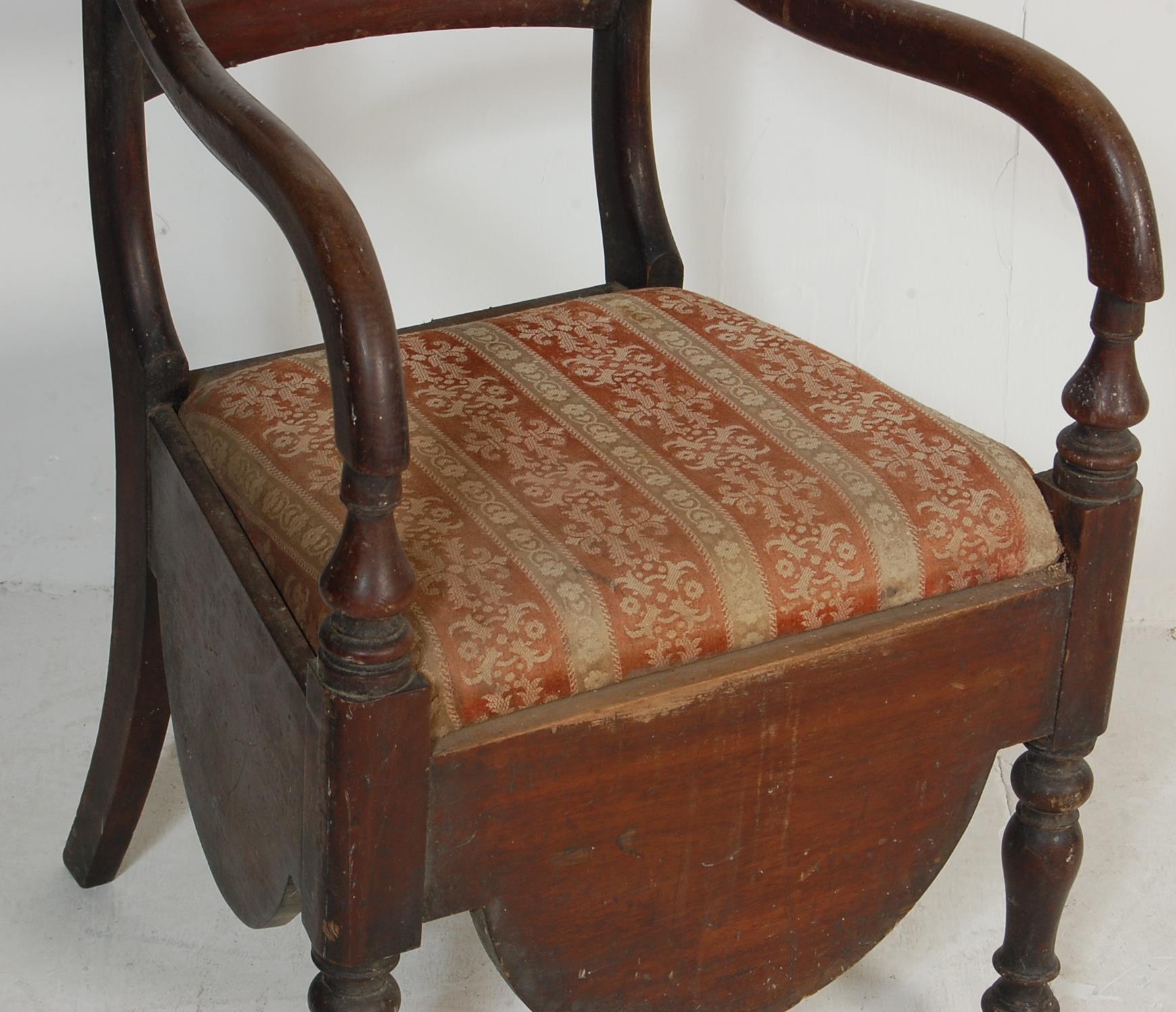 19TH CENTURY VICTORIAN MAHOGANY COMMODE CHAIR - Image 2 of 5