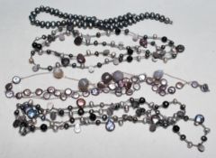 FOUR CONTEMPORARY PEARL NECKLACES