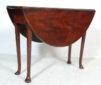 GEORGE III MAHOGANY DROP LEAF PAD FOOT DINING TABL