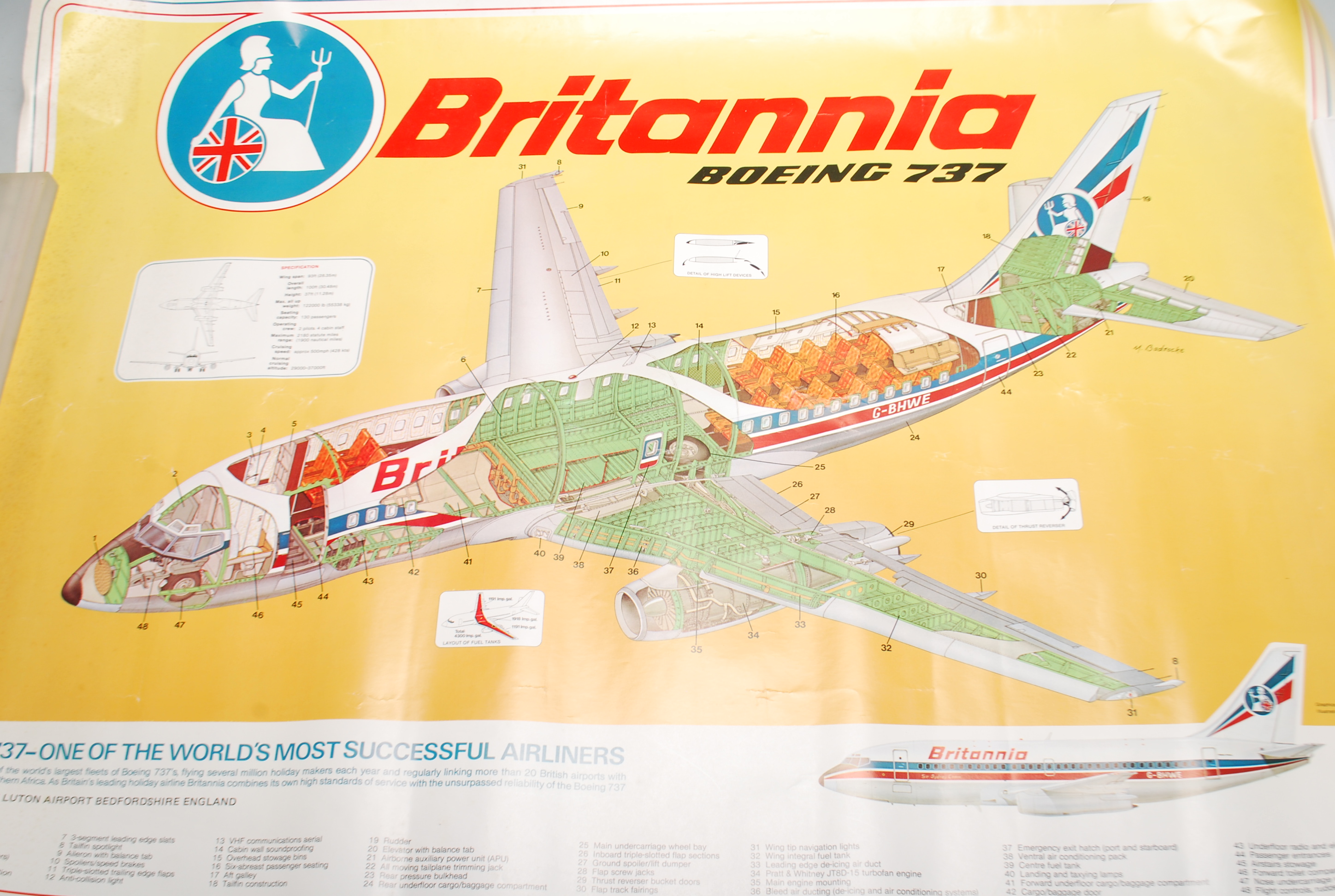 PAIR OF BRITANNIA AIRWAYS PROMOTIONAL POSTERS. - Image 6 of 11