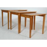 VINTAGE 20TH CENTURY BLONDE OAK NEST OF TABLES