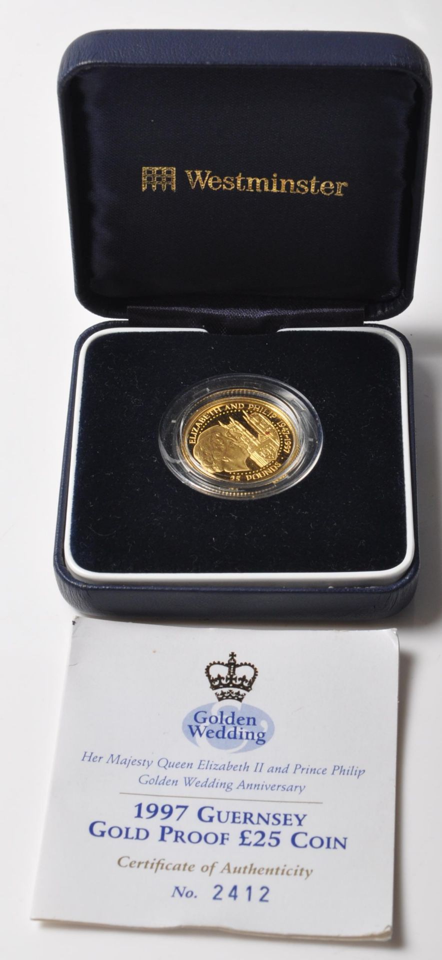 1997 GUERNSEY GOLDEN WEDDING ANNIVERSARY £25 COIN