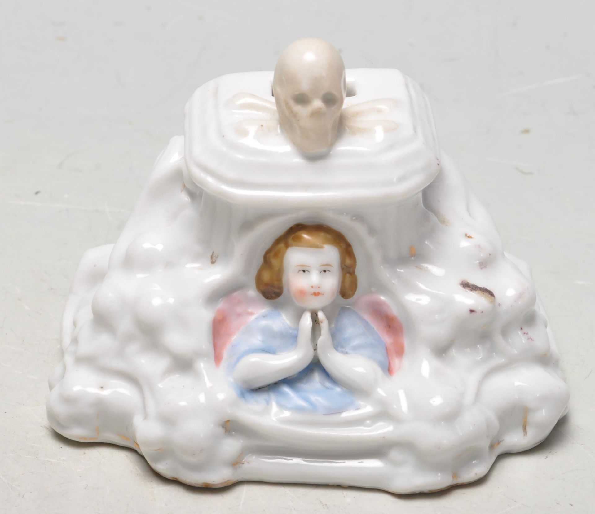 19TH CENTURY VICTORIAN CERAMIC PORCELAIN FAIRY NIGHT LIGHT