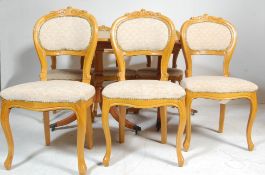 REGENCY REVIVAL YEW WOOD PEDESTAL DINING TABLE & CHAIRS