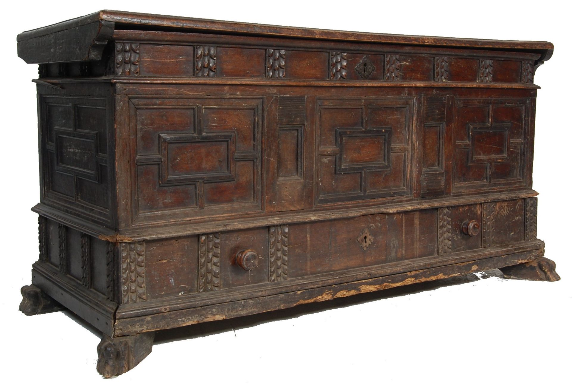 ANTIQUE 17TH CENTURY ITALIAN WALNUT CASSONE