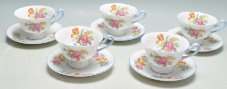 TEN PIECES SHELLEY FINE BONE CHINA TEA SERVICE