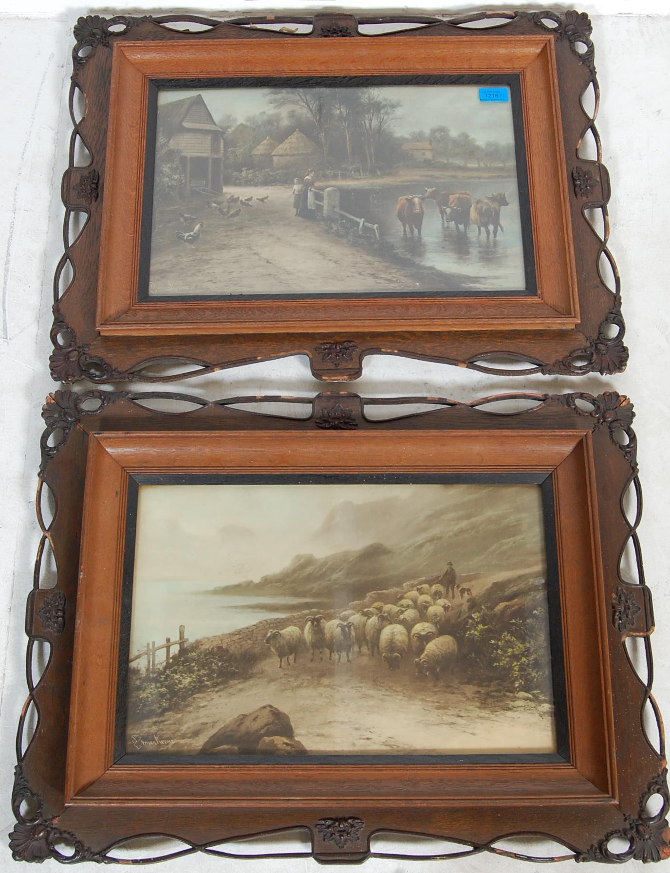 AFTER EZRA ELMER KEENE ( 1853 - 1929 ) A PAIR OF PRINTS / LITHOGRAPHS