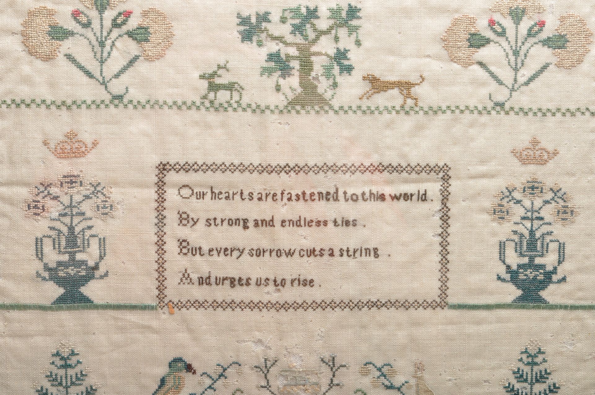 EARLY 19TH CENTURY NEEDLEPOINT SAMPLER 1834 - Image 2 of 6