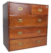 19TH CENTURY VICTORIAN CAMPAIGN CHEST OF DRAWERS