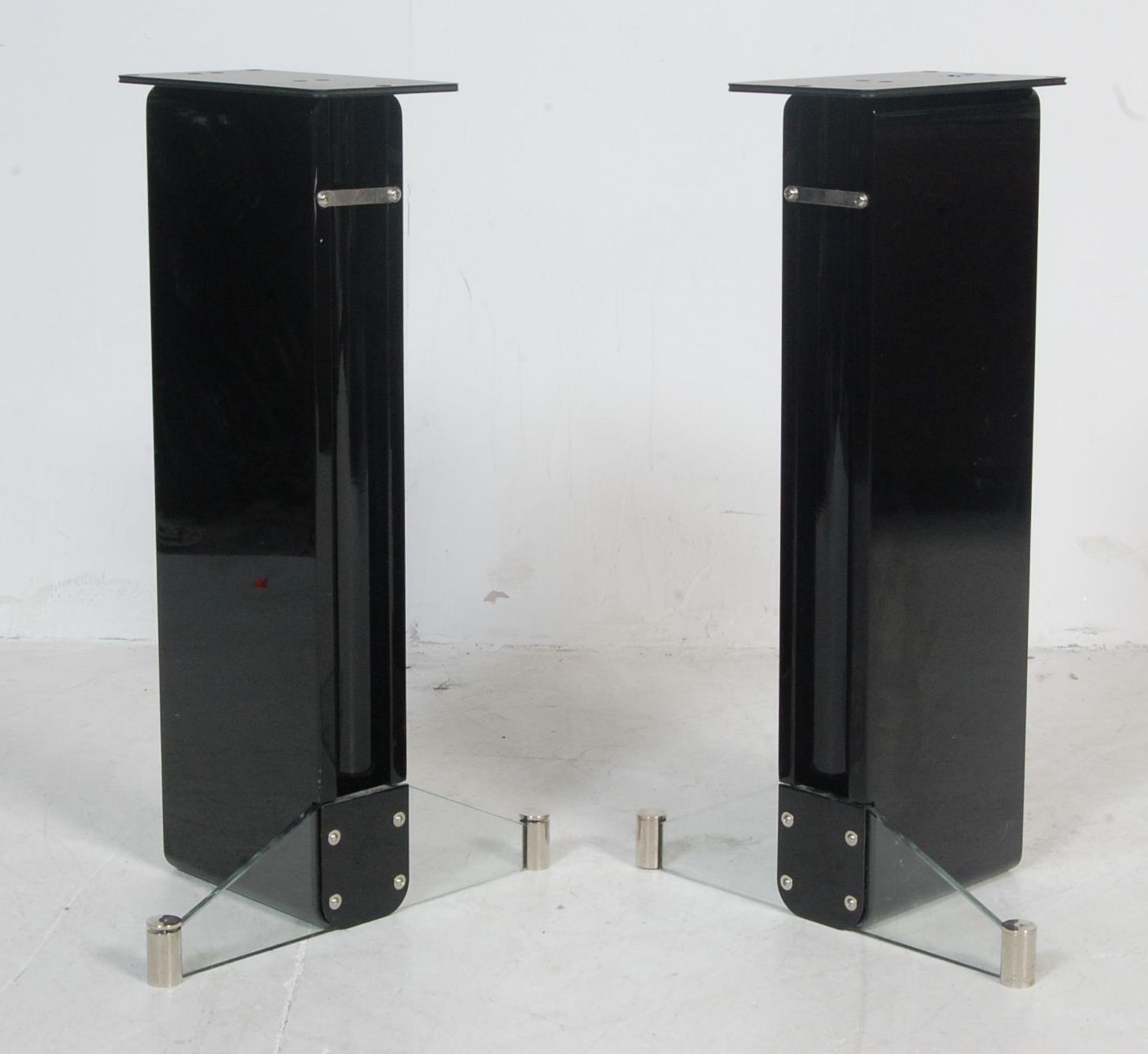 TWO CONTEMPORARY QACUSTIC SPEAKERS STANDS