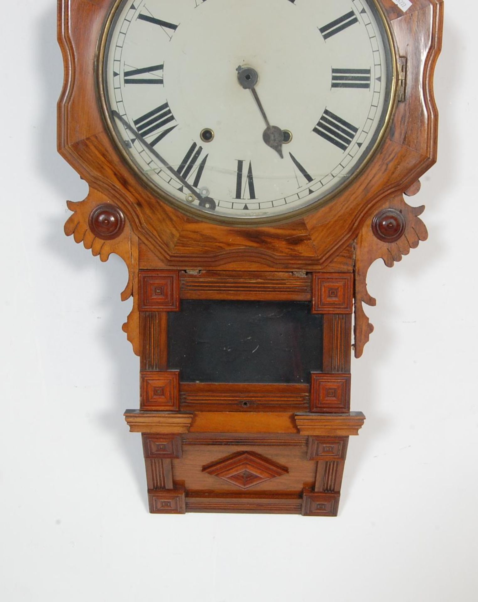 19TH CENTURY WALNUT CASED DROP DIAL STATION CLOCK - Image 3 of 7