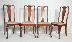 SET OF FOUR MAHOGANY EDWARDIAN QUEEN ANNE DINING CHAIRS