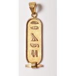 14CT GOLD EGYPTIAN GOLD CARTOUCHE PENDANT