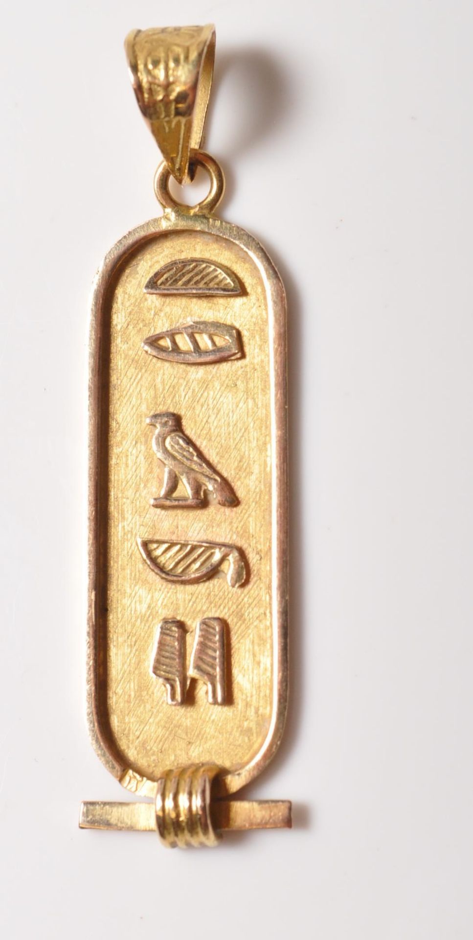 14CT GOLD EGYPTIAN GOLD CARTOUCHE PENDANT