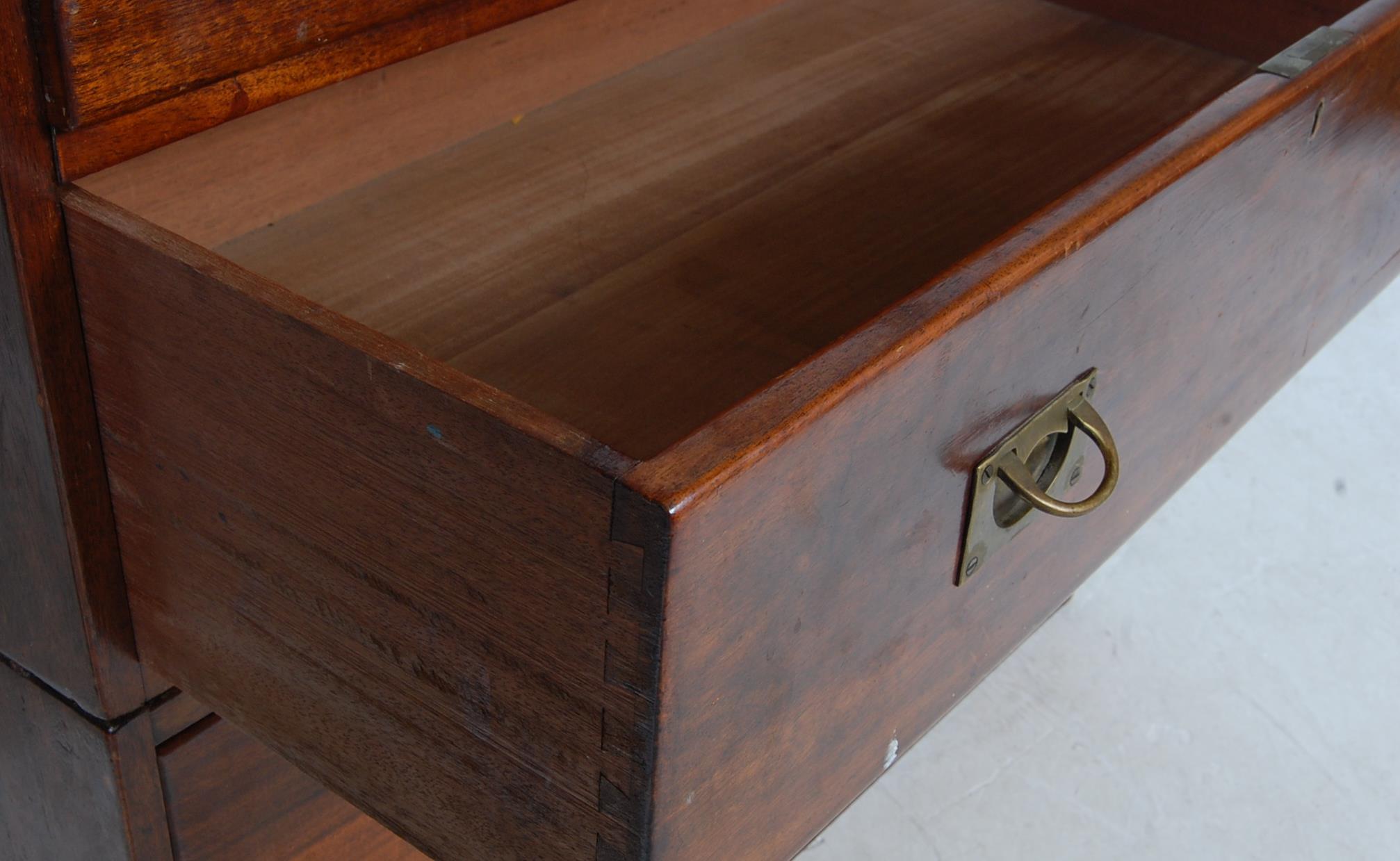 19TH CENTURY VICTORIAN CAMPAIGN CHEST OF DRAWERS - Image 6 of 6