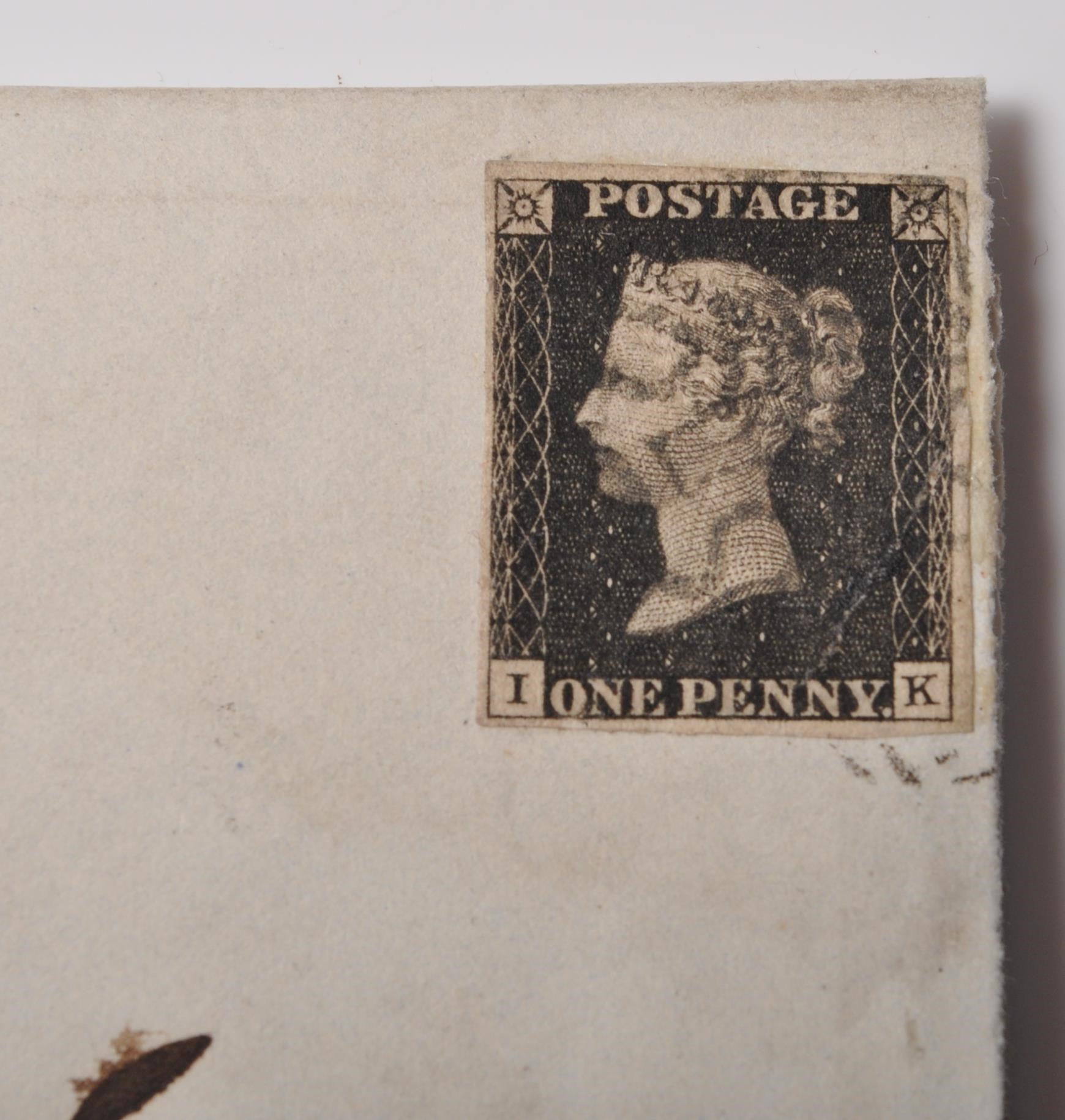 19TH CENTURY VICTORIAN 1D PENNY BLACK STAMP ON LET - Image 4 of 8