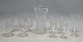 COLLECTION OF LATE 20TH CENTURY HAND CUT CONMTINENTAL WEBB LEAD CRYSTAL