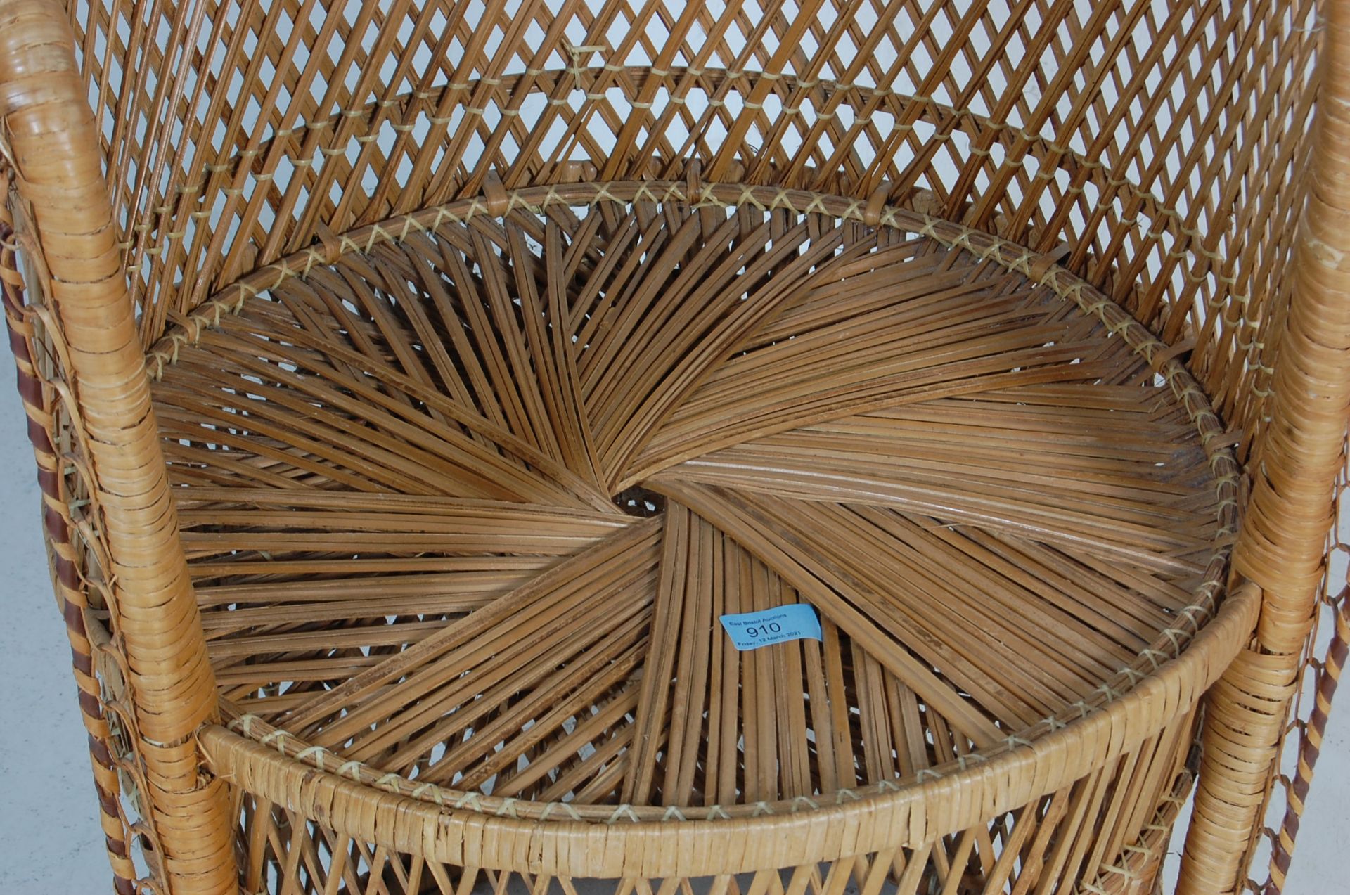 VINTAGE RETRO WICKER CONSERVATORY CHAIR - Image 3 of 6