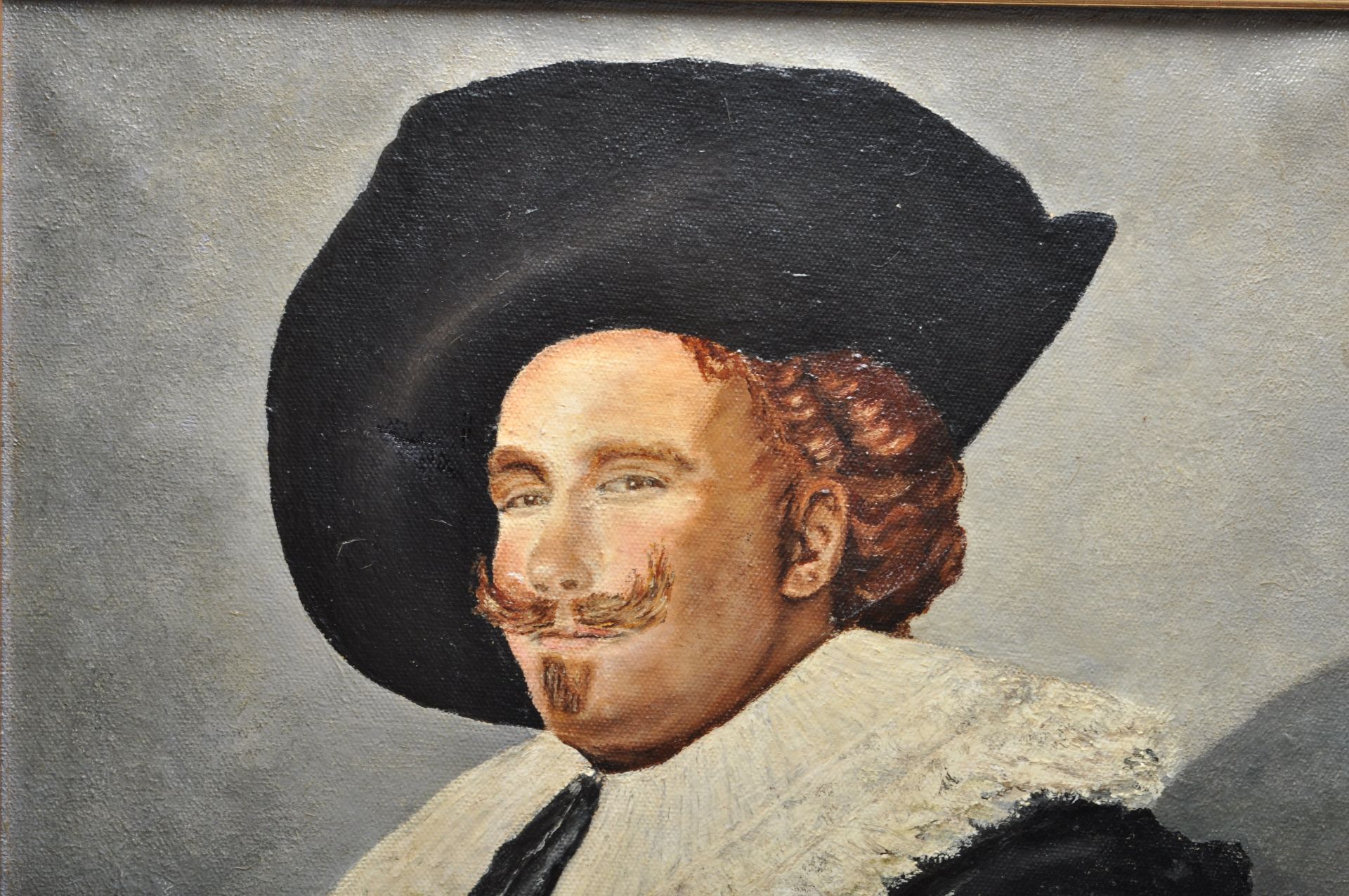 THE LAUGHING CAVALIER AFTER FRANS HALS OIL ON CANVAS PAINTING - Bild 3 aus 8