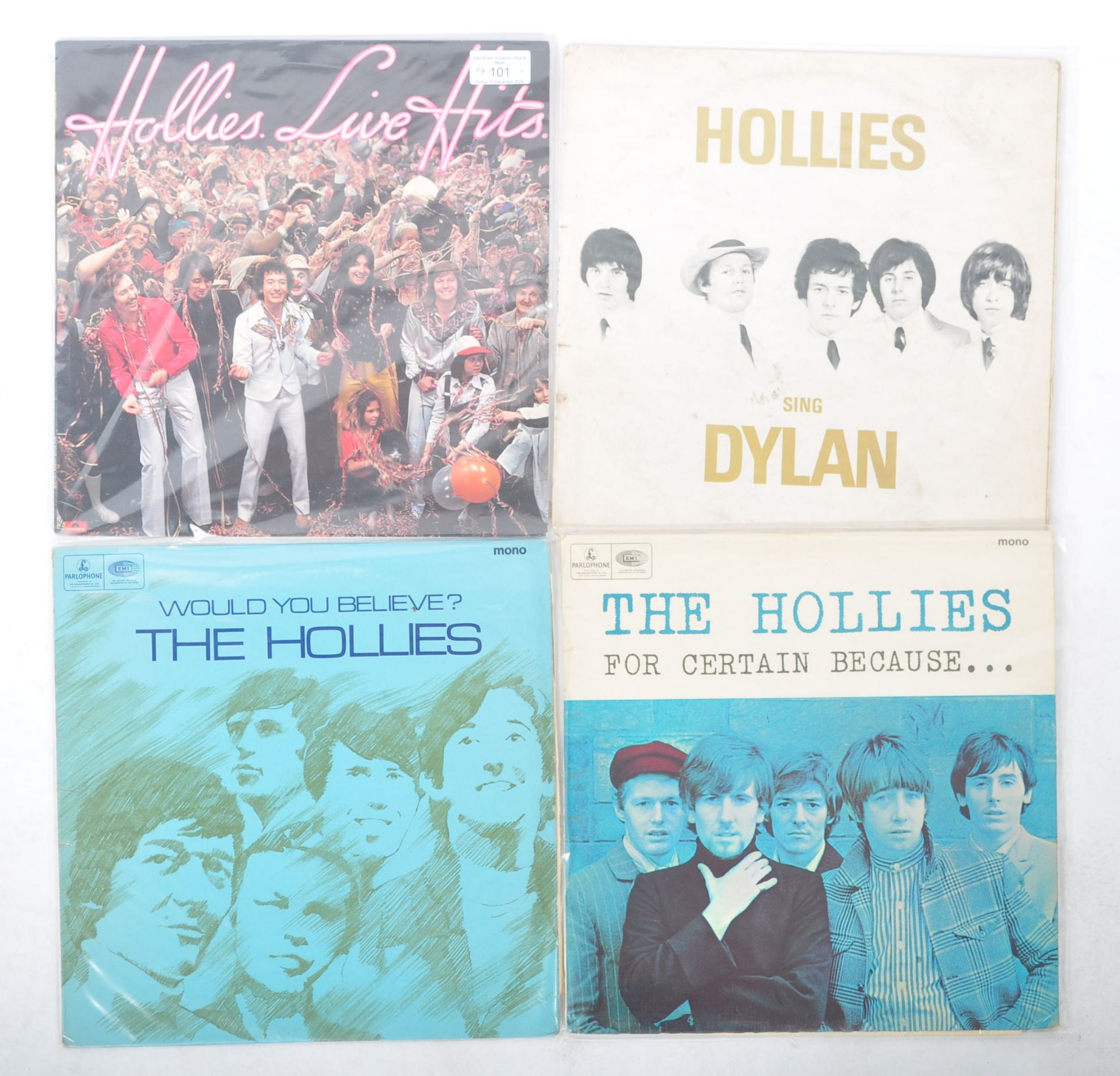 THE HOLLIES - GROUP OF FOUR VINYL RECORD ALBUMS