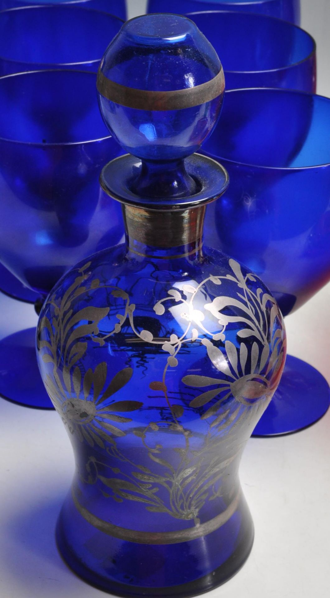 ANTIQUE 19TH CENTURY RUBY FLASH GLASS AND BLUE GLASS - Bild 4 aus 15