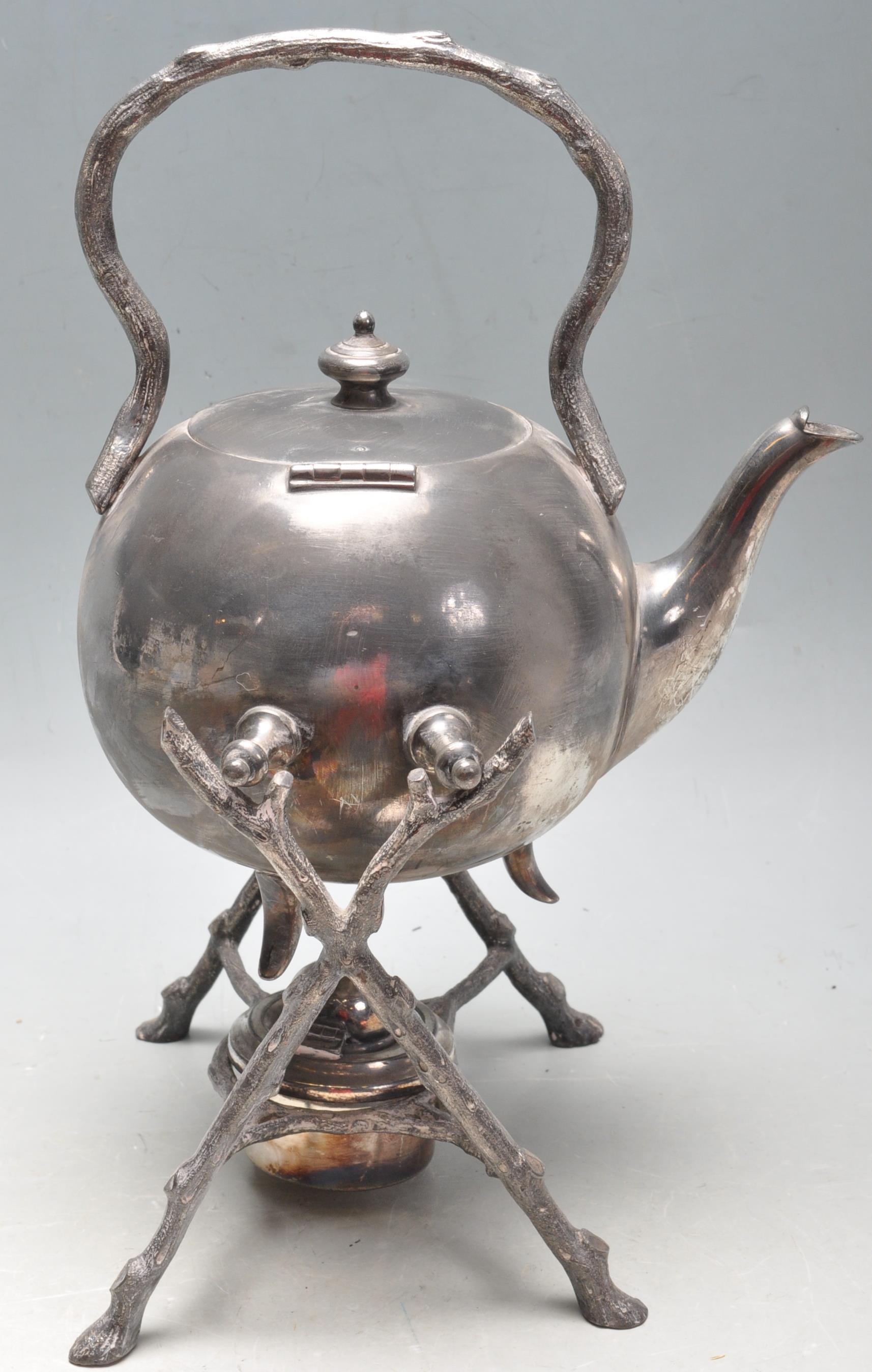 EARLY 20TH CENTURY SILVER PLATED SPIRIT KETTLE BY JOHN TURTON AND CO - Image 6 of 10