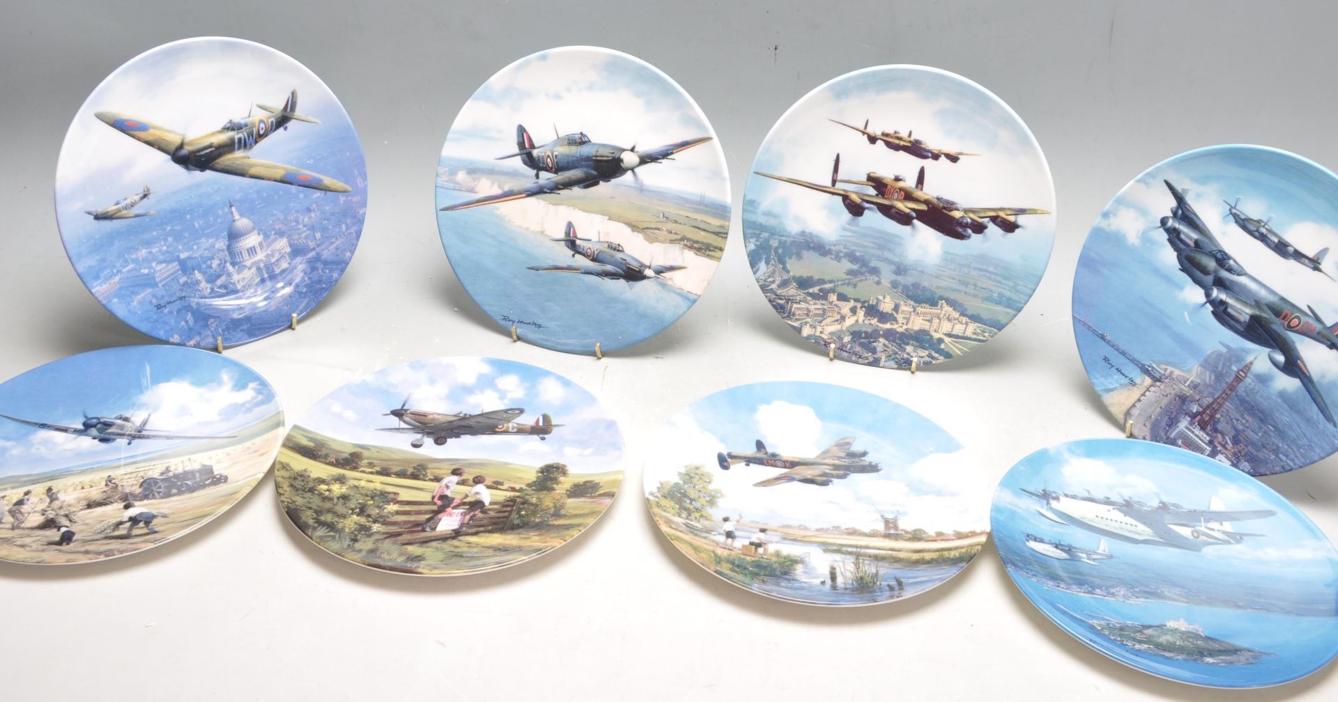 EIGHT ROYAL DOULTON MILITARY COLLECTORS PLATES