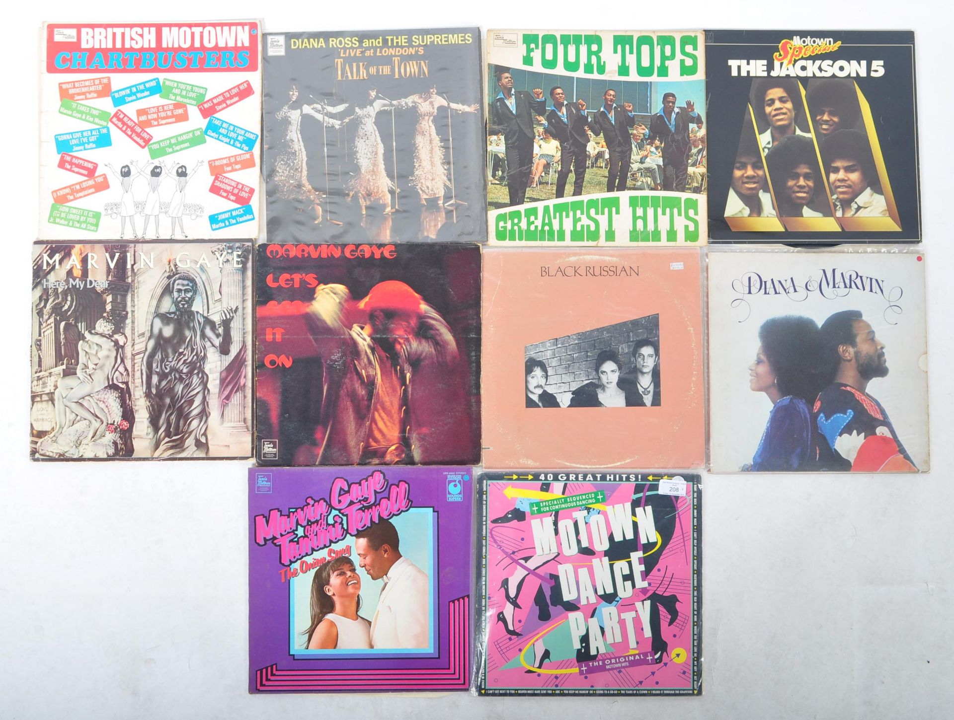 TAMLA MOTOWN GROUP OF TEN VINYL RECORD ALBUMS