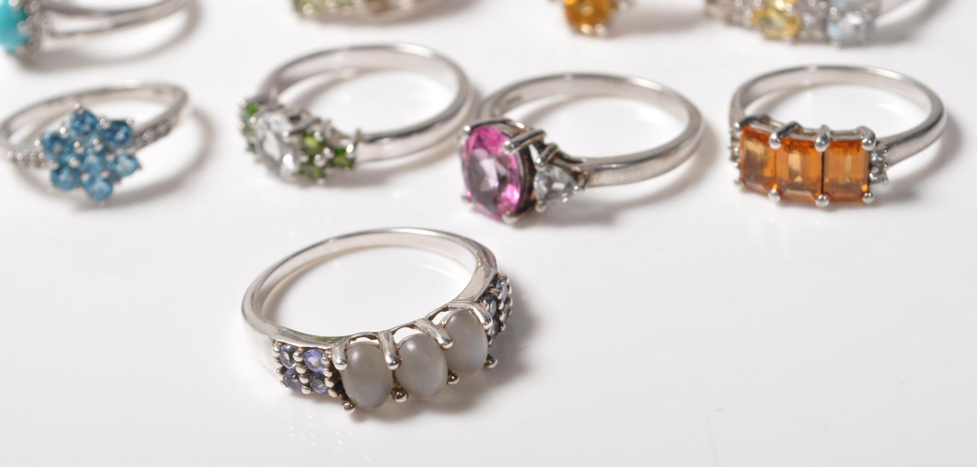 COLLECTION OF NINE SILVER LADIES RINGS - Image 2 of 9