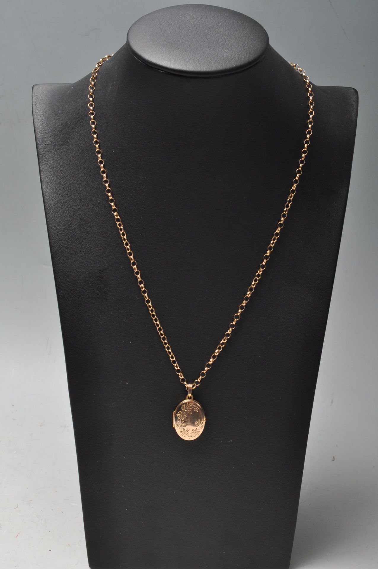 9CT GOLD LOCKET PENDANT NECKLACE - Bild 8 aus 8