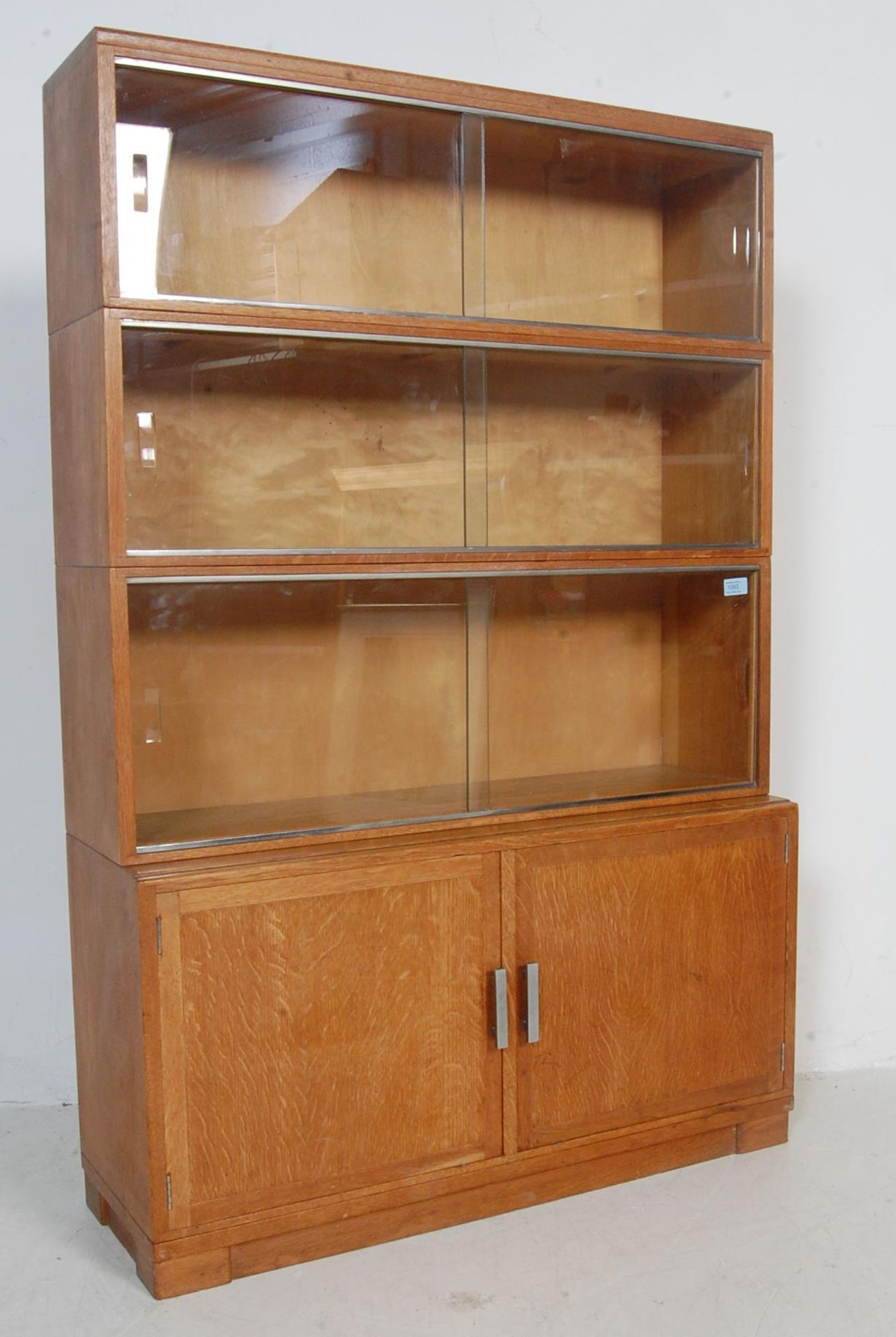 MID CENTURY MINTY OAK LAWYERS STACKING BOOKCASE