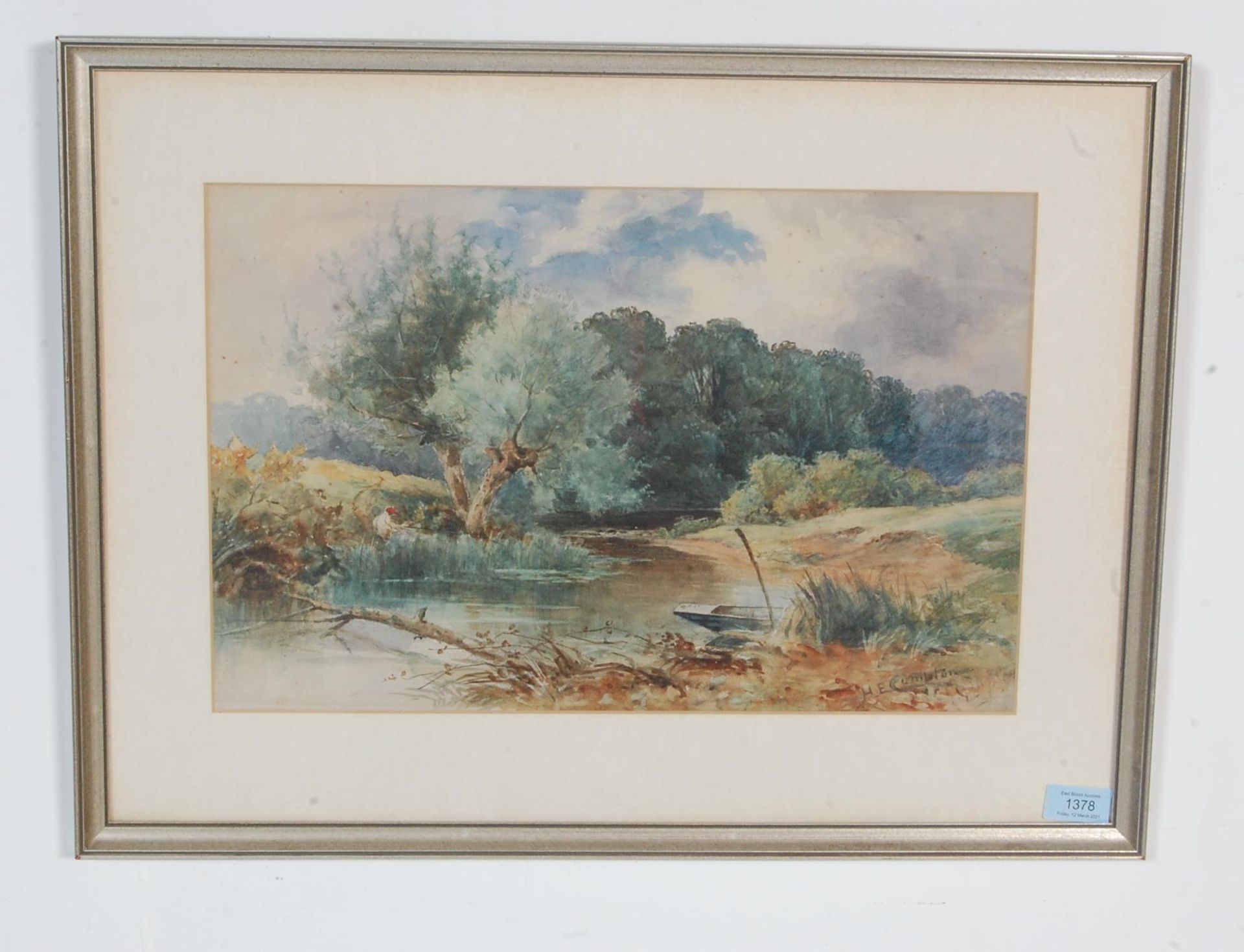 ENGLISH SCHOOL WATERCOLOUR PAINTING - SIGNED COMPTON