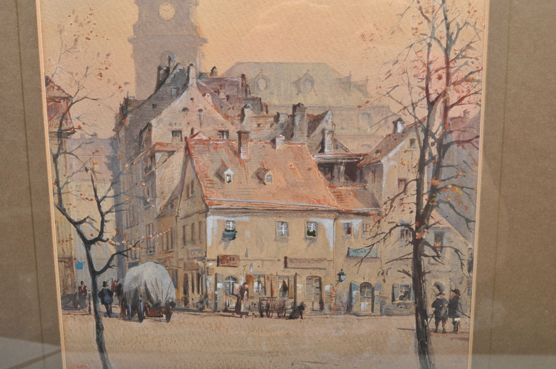 J. HARCOURT 1897 WATERCOLOUR PAINTING KREUZKIRCHE DRESDEN - Bild 4 aus 7