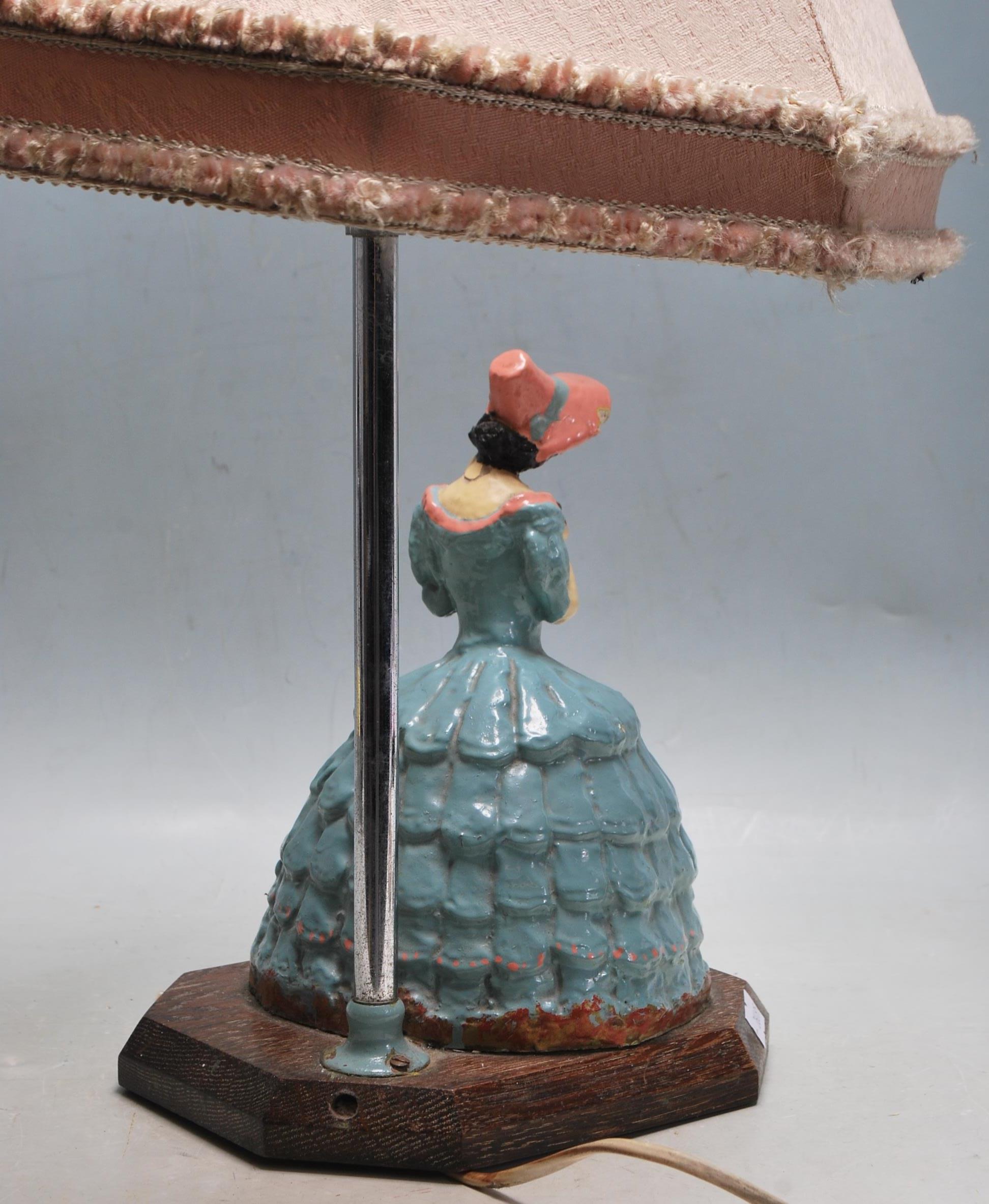 VINTAGE 20TH CENTURY CRINOLINE LADY TABLE DESK LAMP - Image 5 of 5