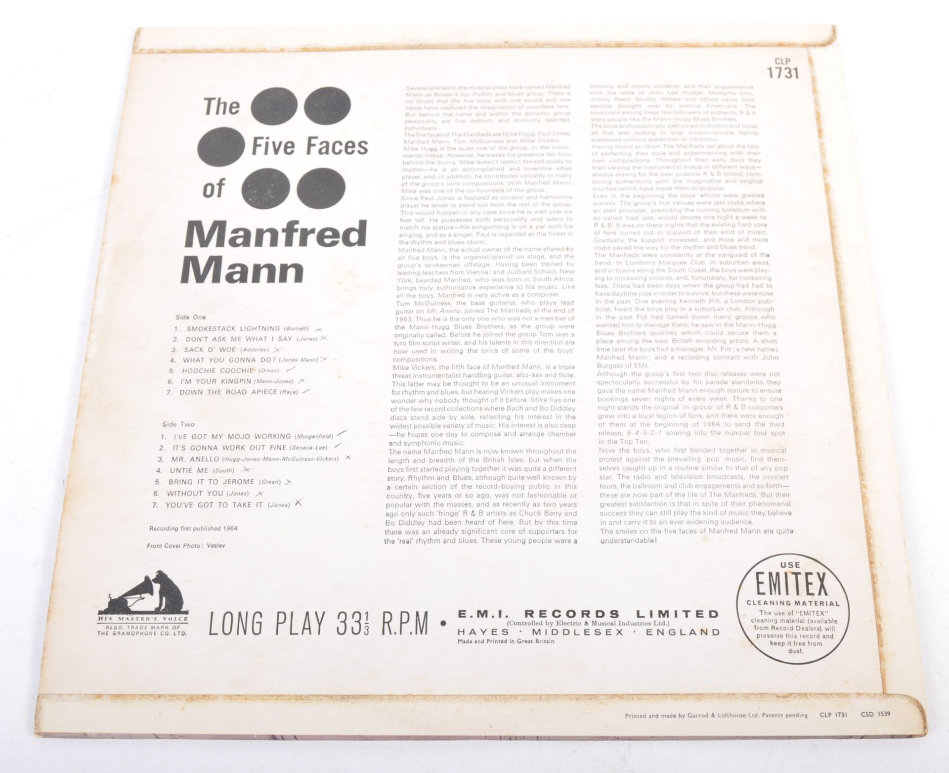 THE FIVE FACES OF MANFRED MANN - 1964 HMV LABEL - Bild 3 aus 4