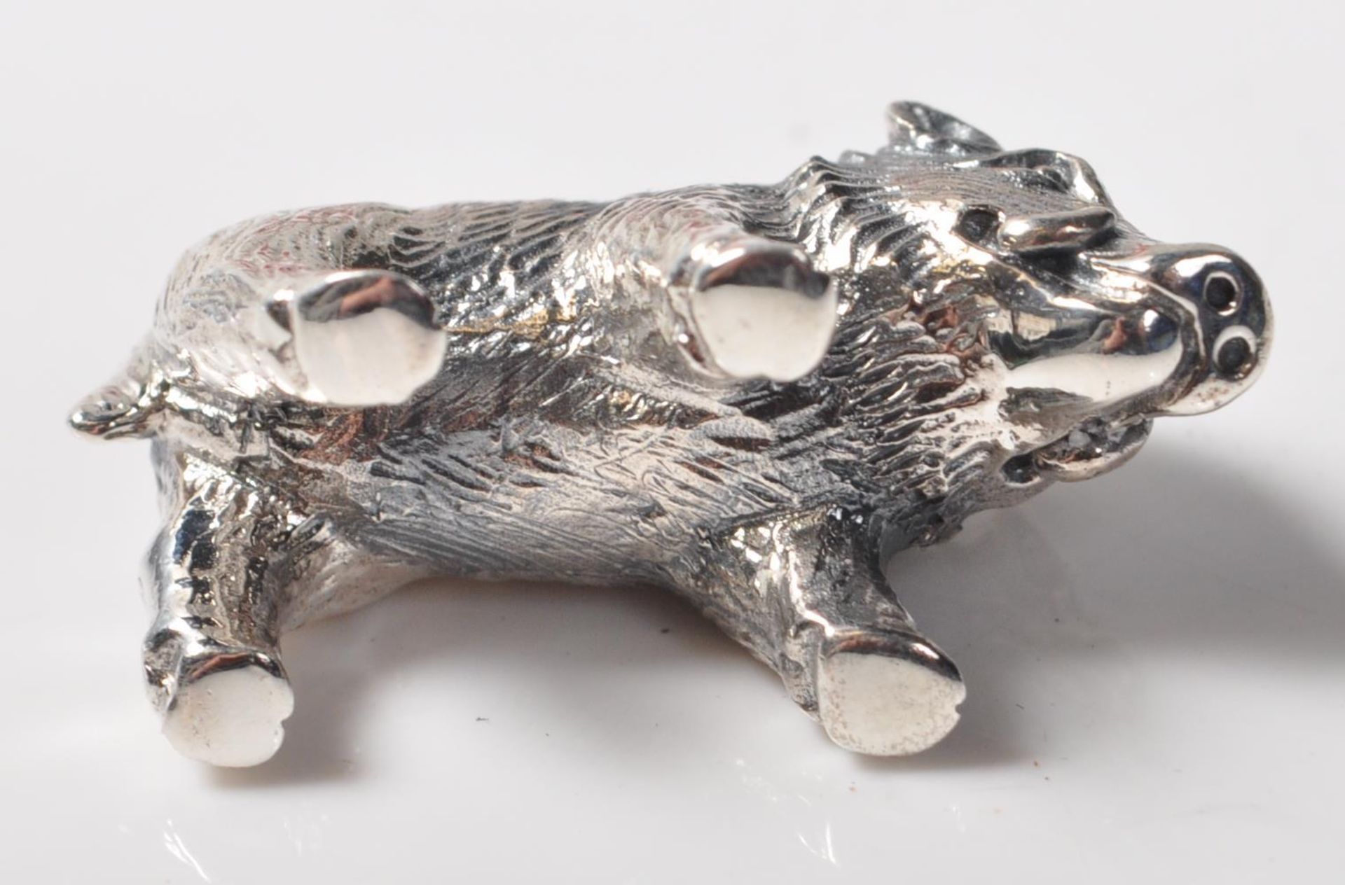 STAMPED STERLING SILVER MINIATURE TRUFFLE PIG - Image 5 of 5