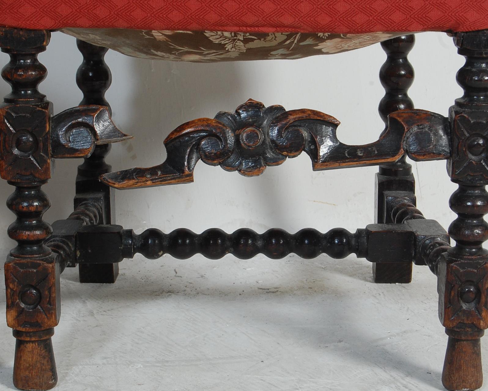 19TH CENTURY VICTORIAN CARVED OAK TABLE & CHAIRS - Image 16 of 19