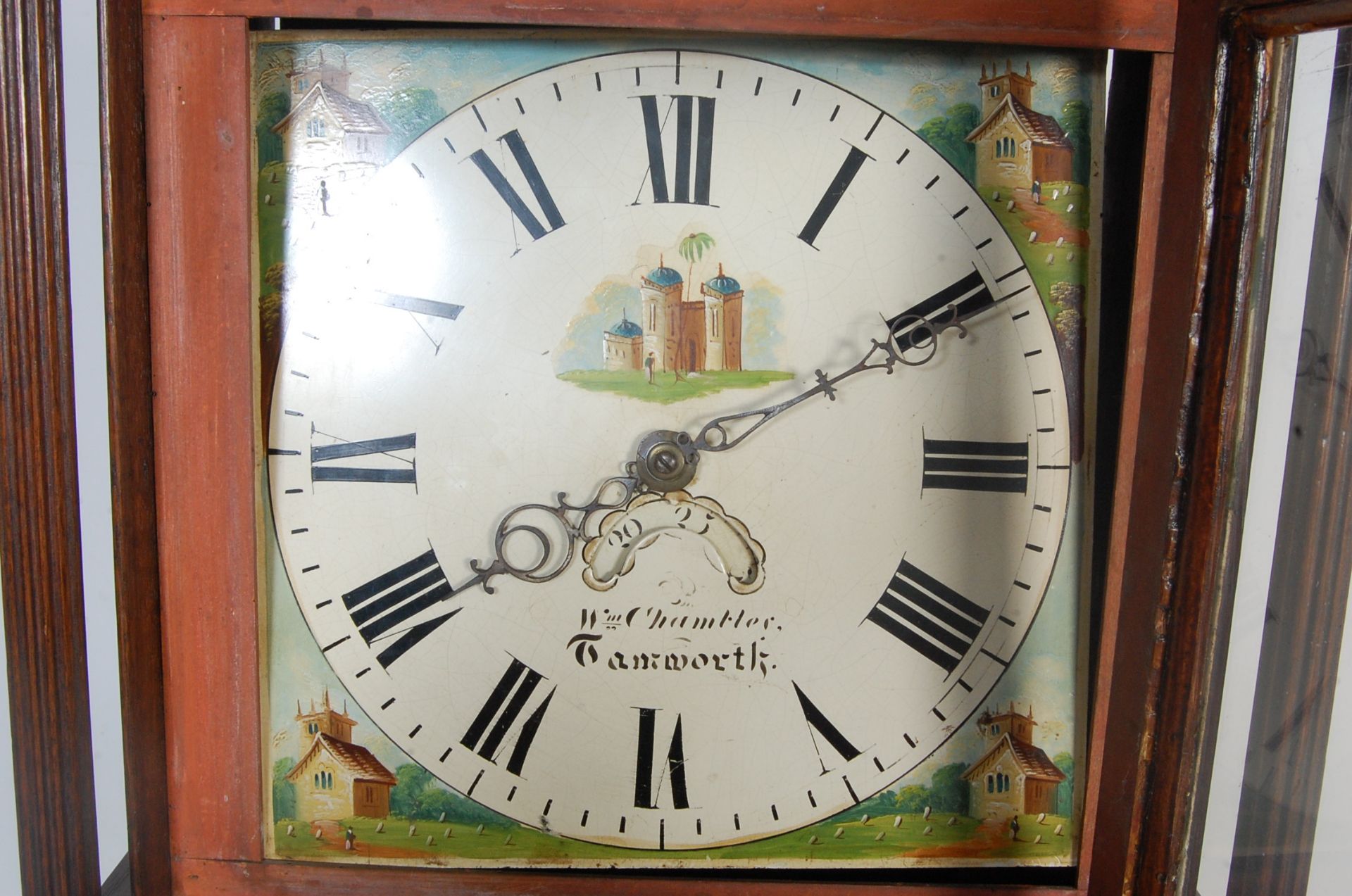 GERGE III 19TH CENTURY OAK INLAID GRANDFATHER CLOCK BY W M CHAMTLER OF TAMWORTH - Bild 4 aus 11