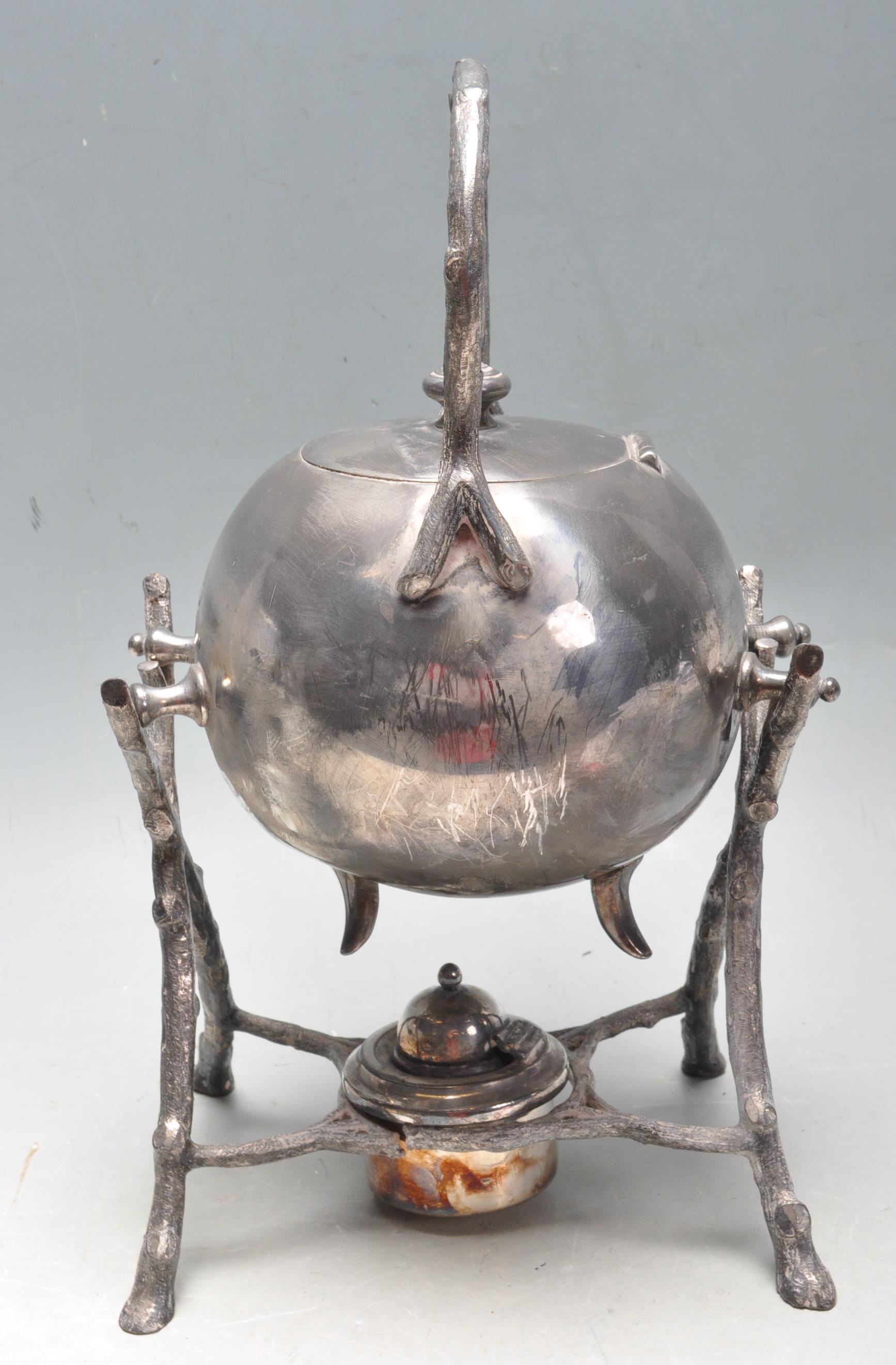 EARLY 20TH CENTURY SILVER PLATED SPIRIT KETTLE BY JOHN TURTON AND CO - Image 5 of 10