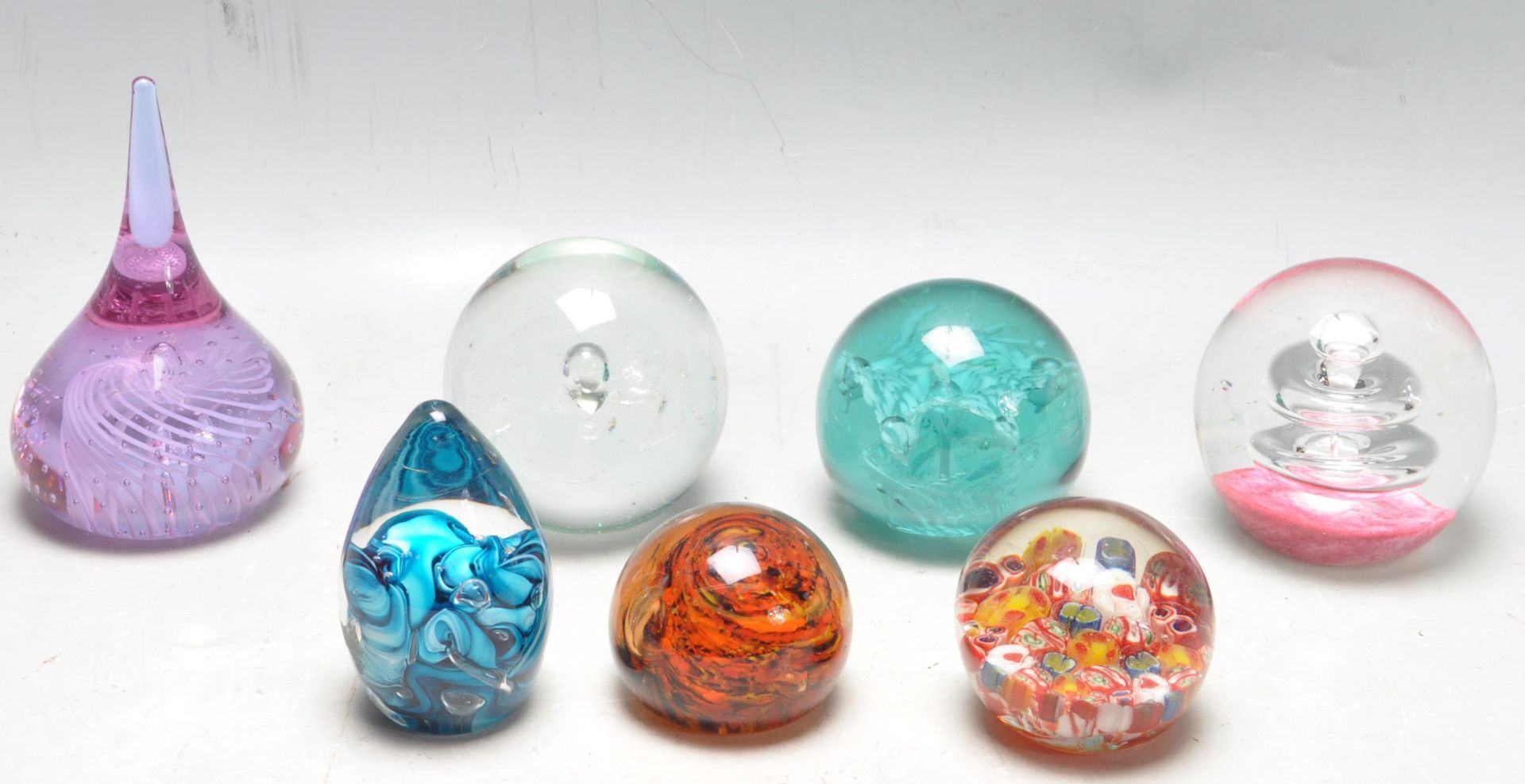 GROUP OF VINTAGE GLASS PAPERWEIGHTS