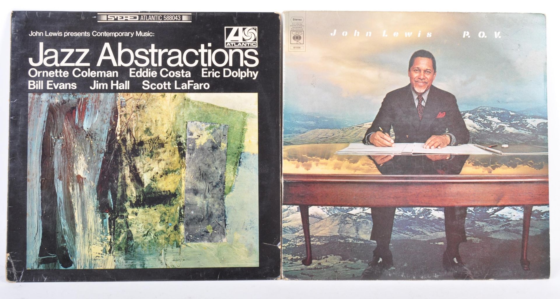 JOHN LEWIS - TWO VINYL RECORDS JAZZ ABSTRACTIONS AND P.O.V