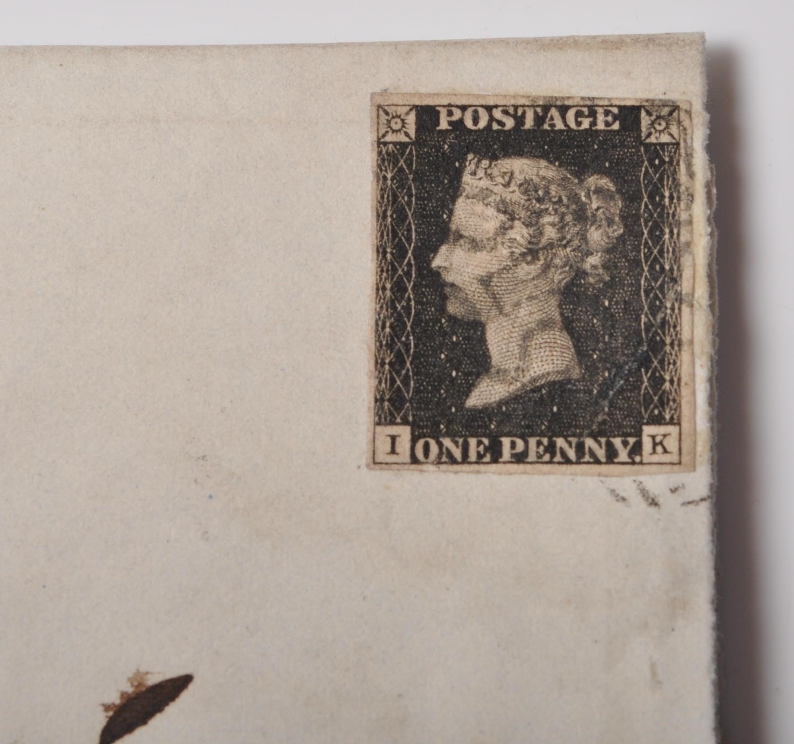 19TH CENTURY VICTORIAN 1D PENNY BLACK STAMP ON LET - Image 2 of 8