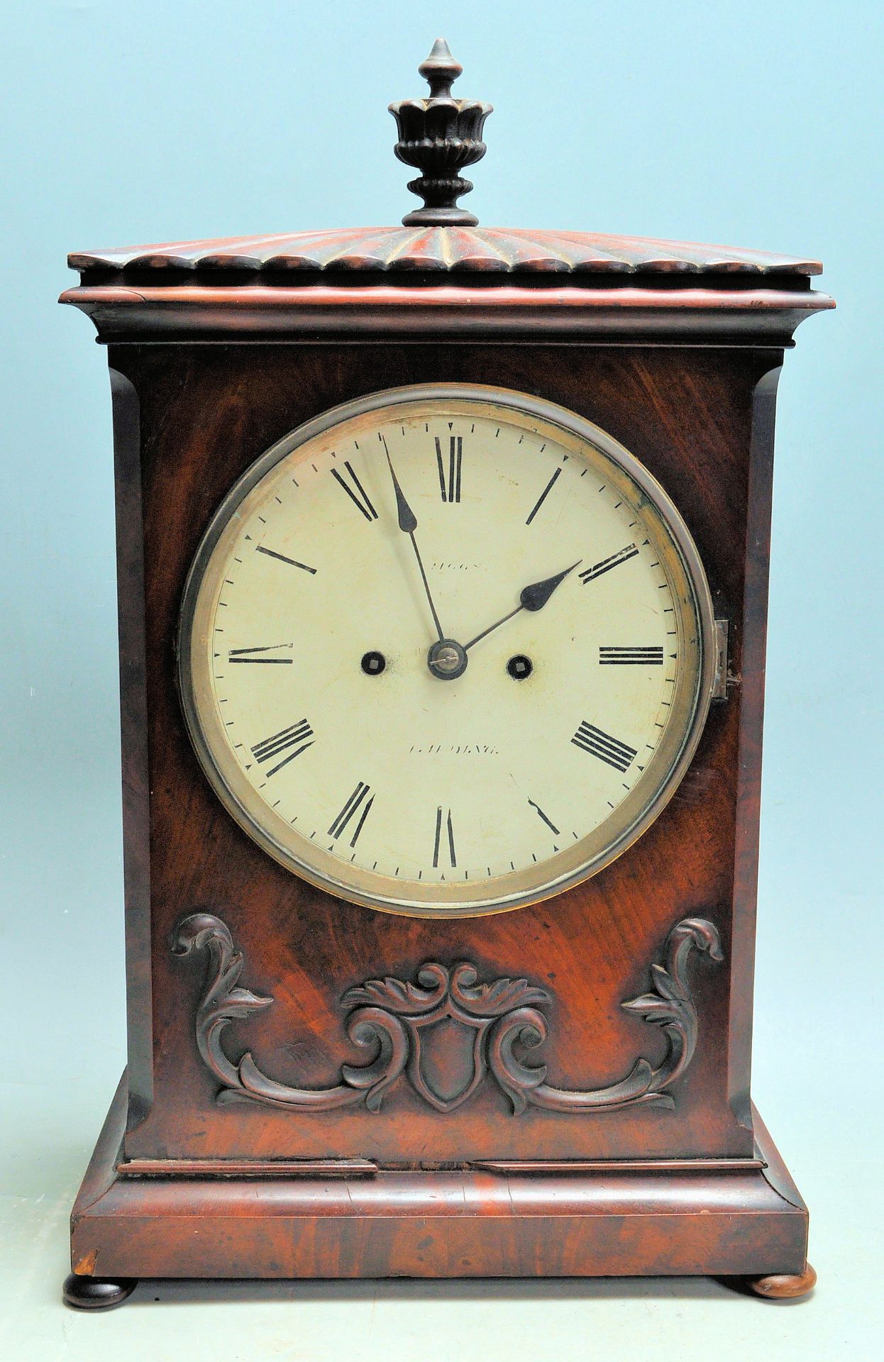 GEORGIAN MAHOGANY BRACKET CLOCK